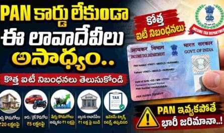 PAN Card New Rules: PAN కార్డు లేకుండా ఈ లావాదేవీలు అసాధ్యం.. కొత్త ఐటీ నిబంధనలు తెలుసుకోండి